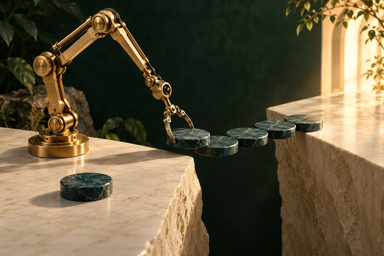Using tools is not completing a task: evaluating agents: AI-generated conceptual cover art, not an experimental result.