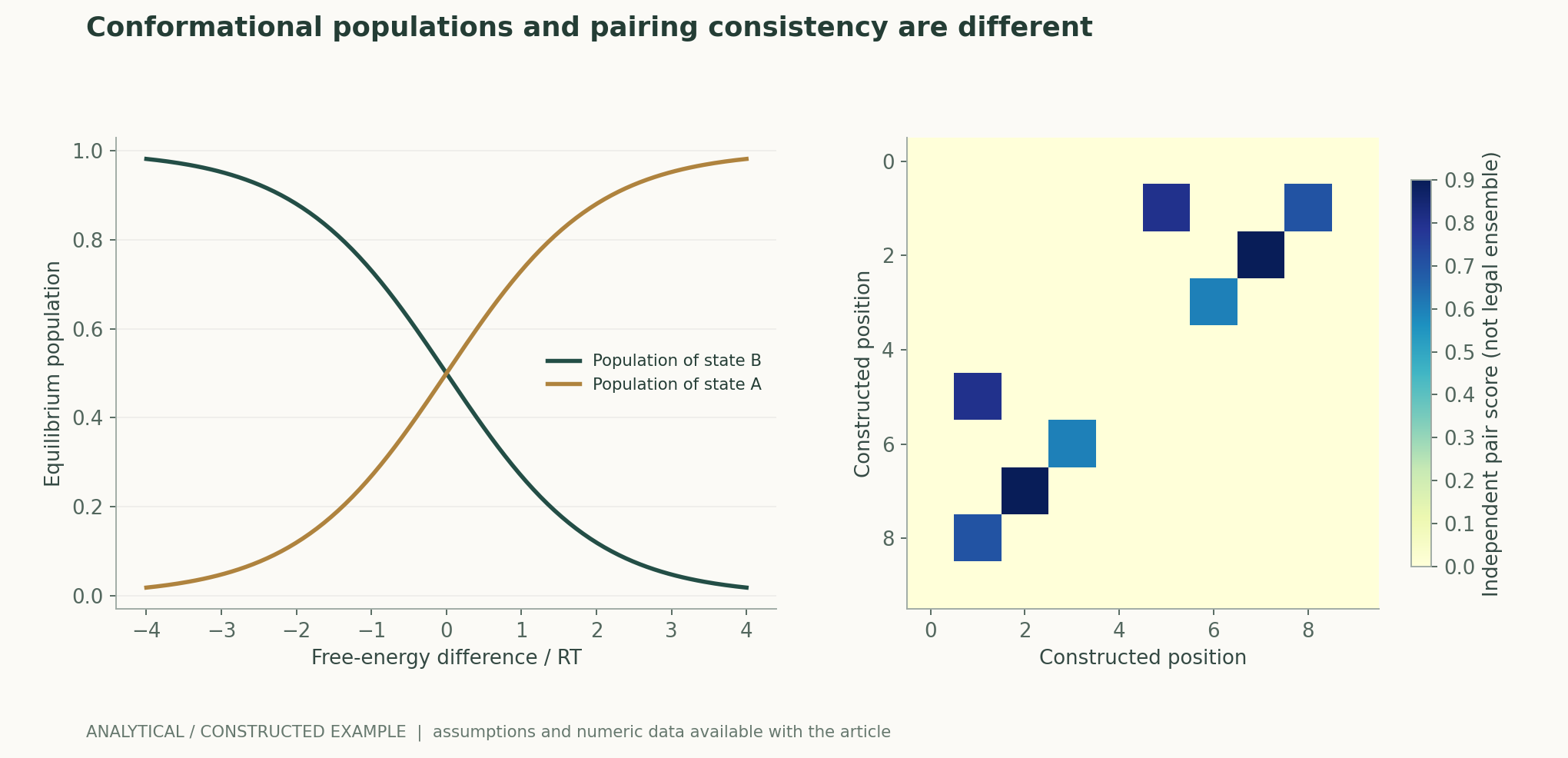 Conformational populations and pairing consistency are different