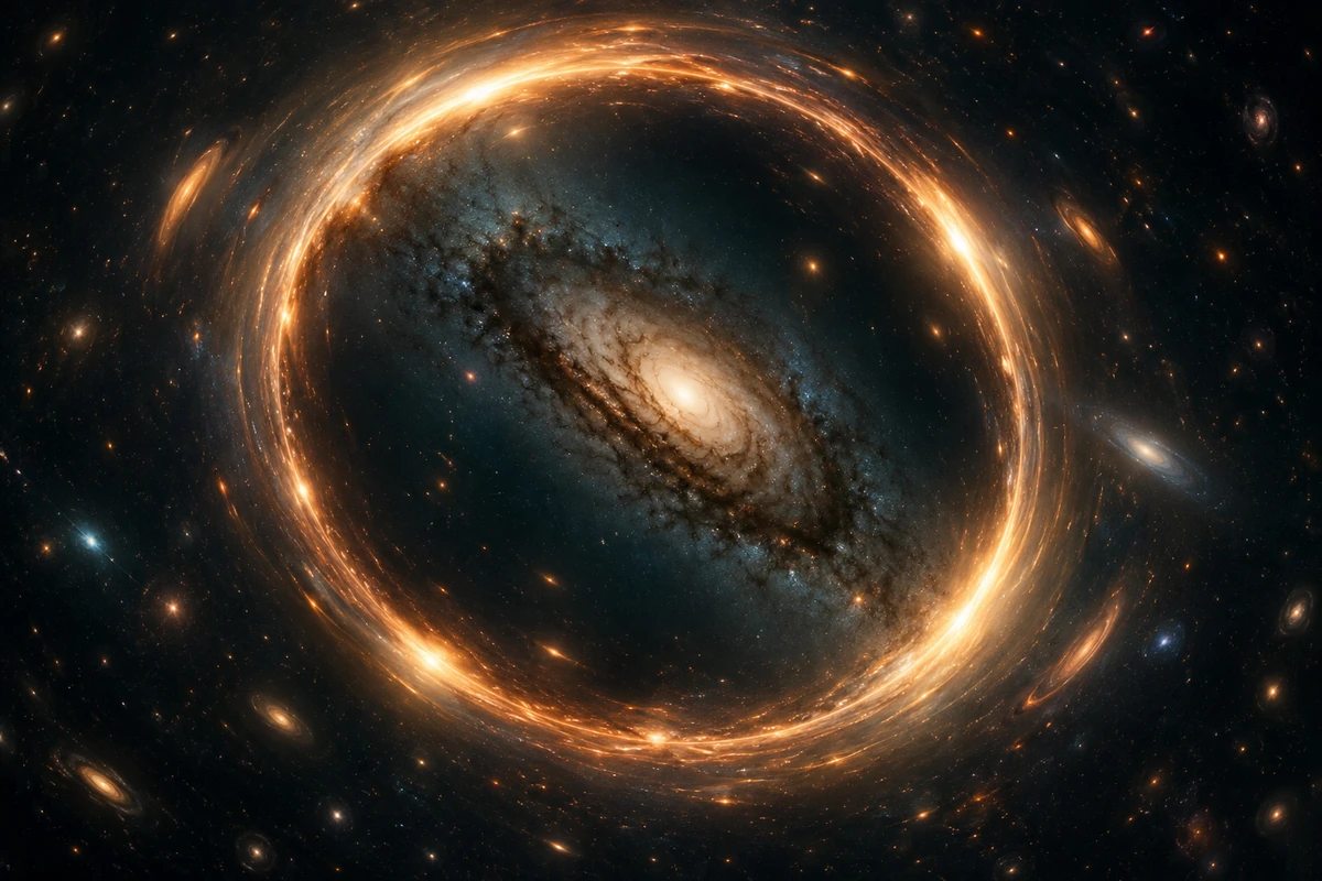 AI Gravitational-Lens Inversion: Rapid Parameter Inference, Mass-Sheet Degeneracy, and Cosmological Selection Effects — conceptual cover