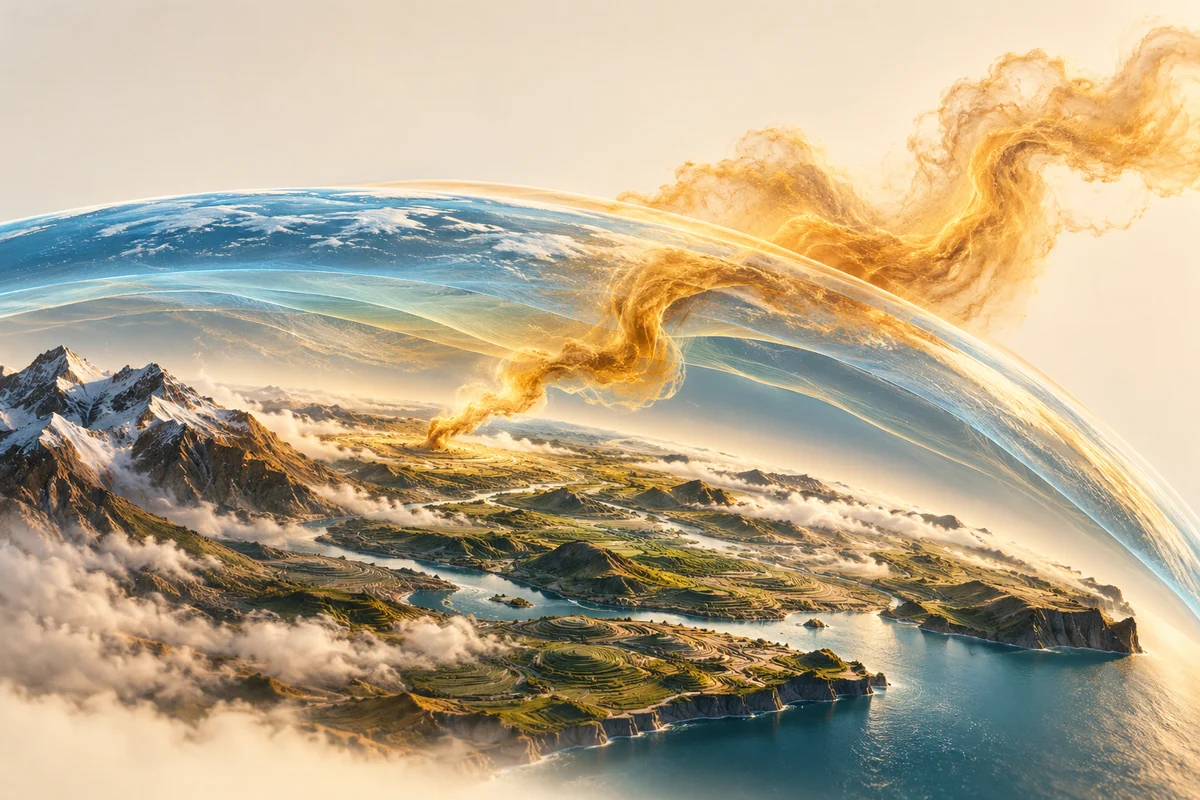 Conceptual editorial illustration for Closing the Methane Budget: Atmospheric Inversions, Intermittent Sources and Independent Validation