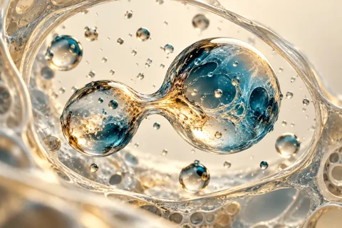 Conceptual editorial illustration for When a Droplet Is a Mechanism: Phase Separation, Kinetics and Causal Tests in Cells