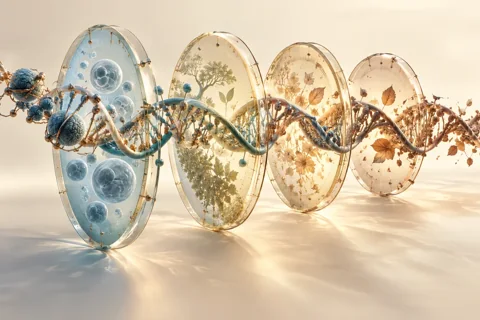 Conceptual editorial illustration for What Does an Epigenetic Clock Measure? Prediction, Intervention and the Problem of Biological Age