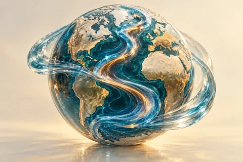 Conceptual editorial illustration for Reading an Ocean Circulation: AMOC Observations, Proxy Ambiguity and Early-Warning Claims