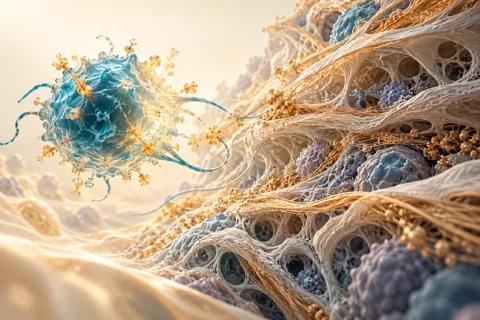 Conceptual editorial illustration for Recognition Is Only the Beginning: Engineering Cell Therapies across Solid-Tumor Barriers