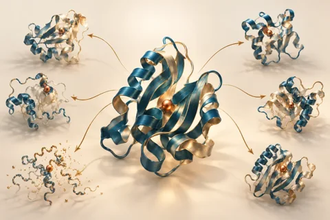 Conceptual editorial illustration for Predicting a Molecular Consequence: Variant-Effect Models between Evolution and Clinical Evidence